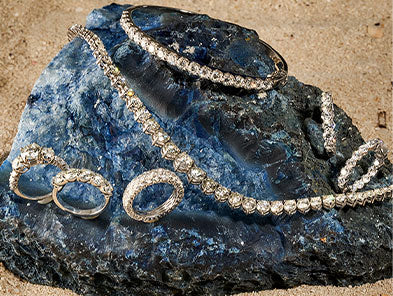 Diamond rings, necklaces, and bracelets