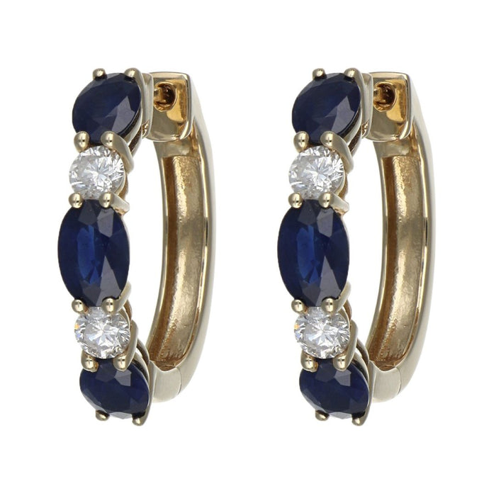 Blue Sapphire Earrings (Blue Sapphire 1.09 cts. Blue Sapphire 1.71 cts. White Diamond 0.54 cts. )