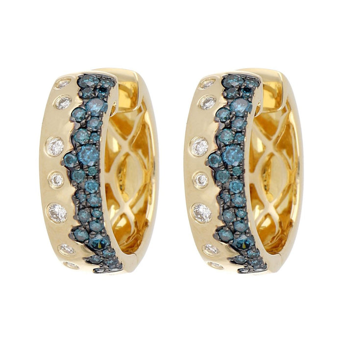 Blue Diamond Earrings (Blue Diamond 0.40 cts. White Diamond 0.12 cts.)