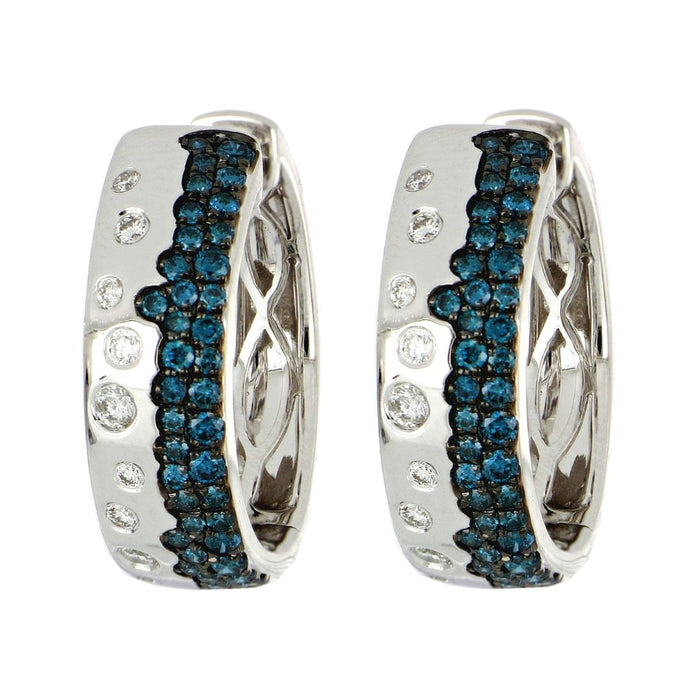 Blue Diamond Earrings (Blue Diamond 0.63 cts. White Diamond 0.19 cts.)