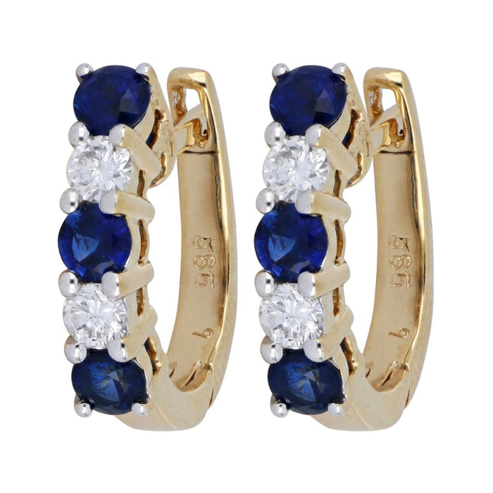 Blue Sapphire Earrings (Blue Sapphire 0.8 cts. White Diamond 0.3 cts.)