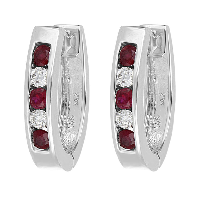 Ruby Earrings (Ruby 0.72 cts. White Diamond 0.34 cts.)