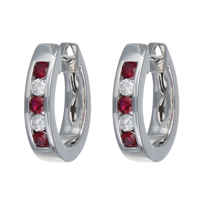 Ruby Earrings (Ruby 0.45 cts. White Diamond 0.23 cts)