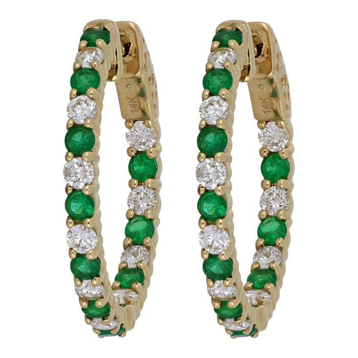 Emerald Earrings (Emerald 0.95 cts. White Diamond 1.01 cts.)