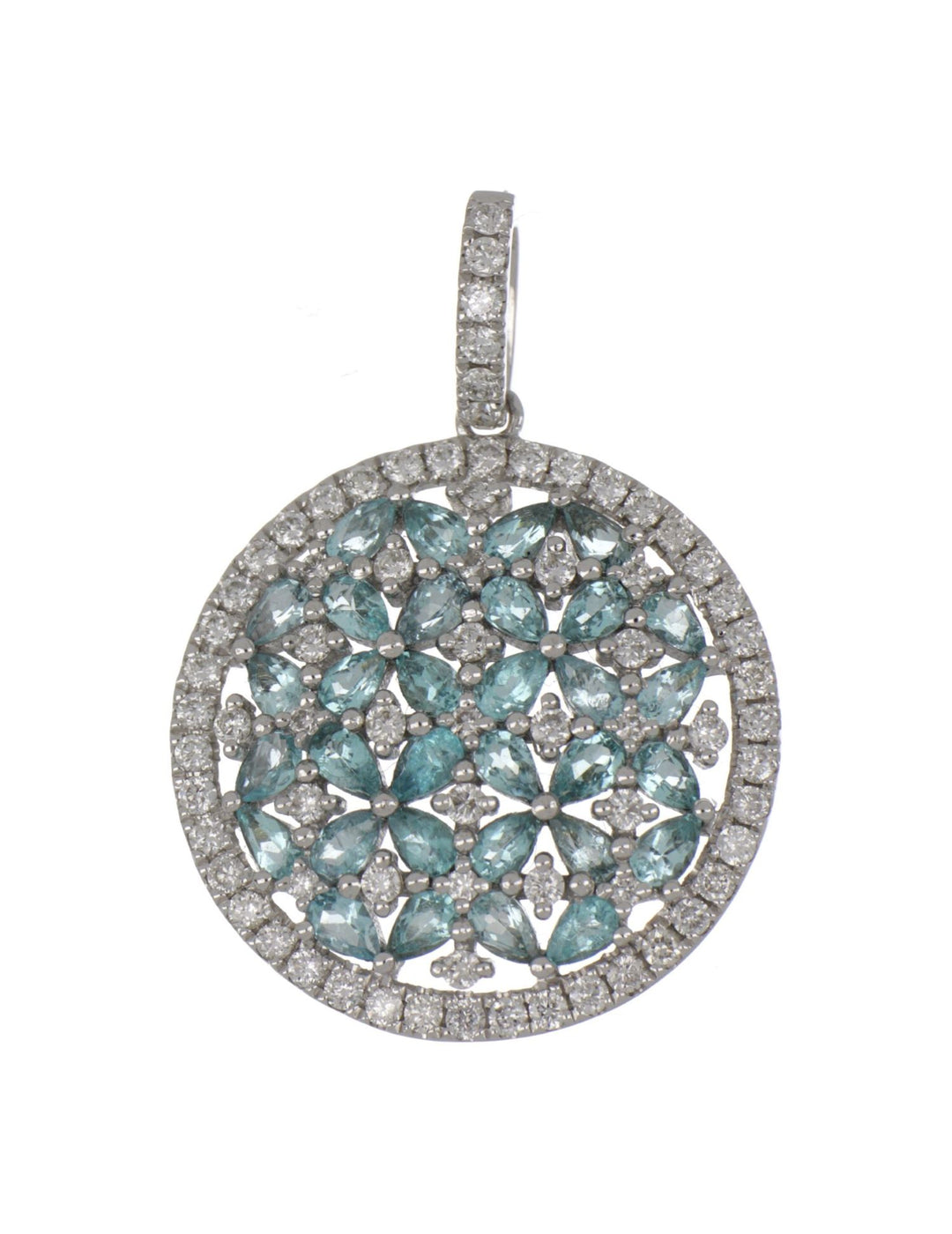 Paraiba Tourmaline Pendant (Paraiba Tourmaline 0.86 cts. White Diamond 0.43 cts.)