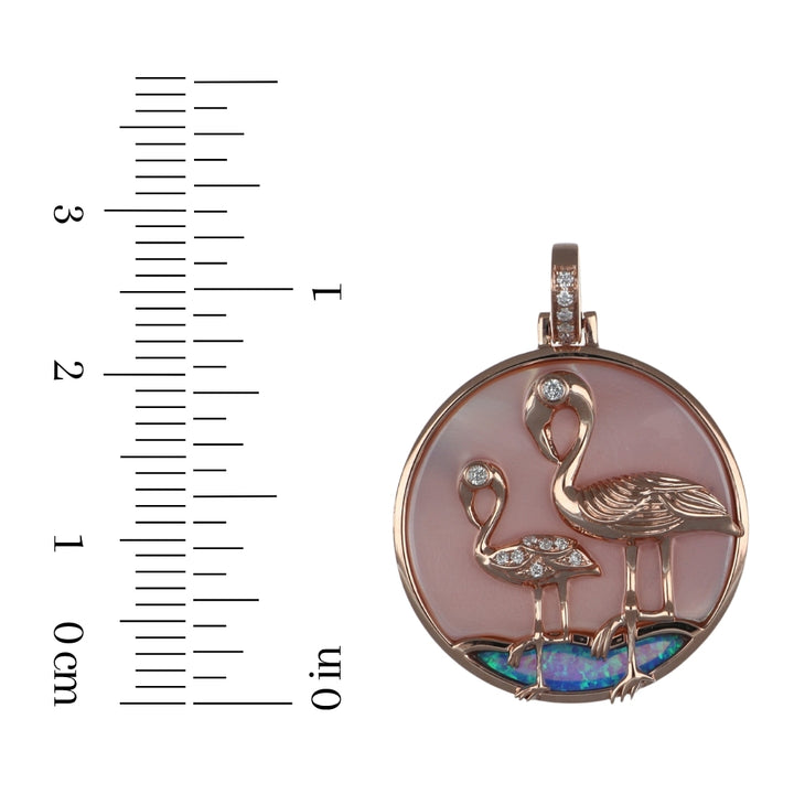 Pink Mother of Pearl Pendant (Pink Mother of Pearl 4.79 cts. Inlay Opal 0.28 cts. White Diamond 0.08 cts.)
