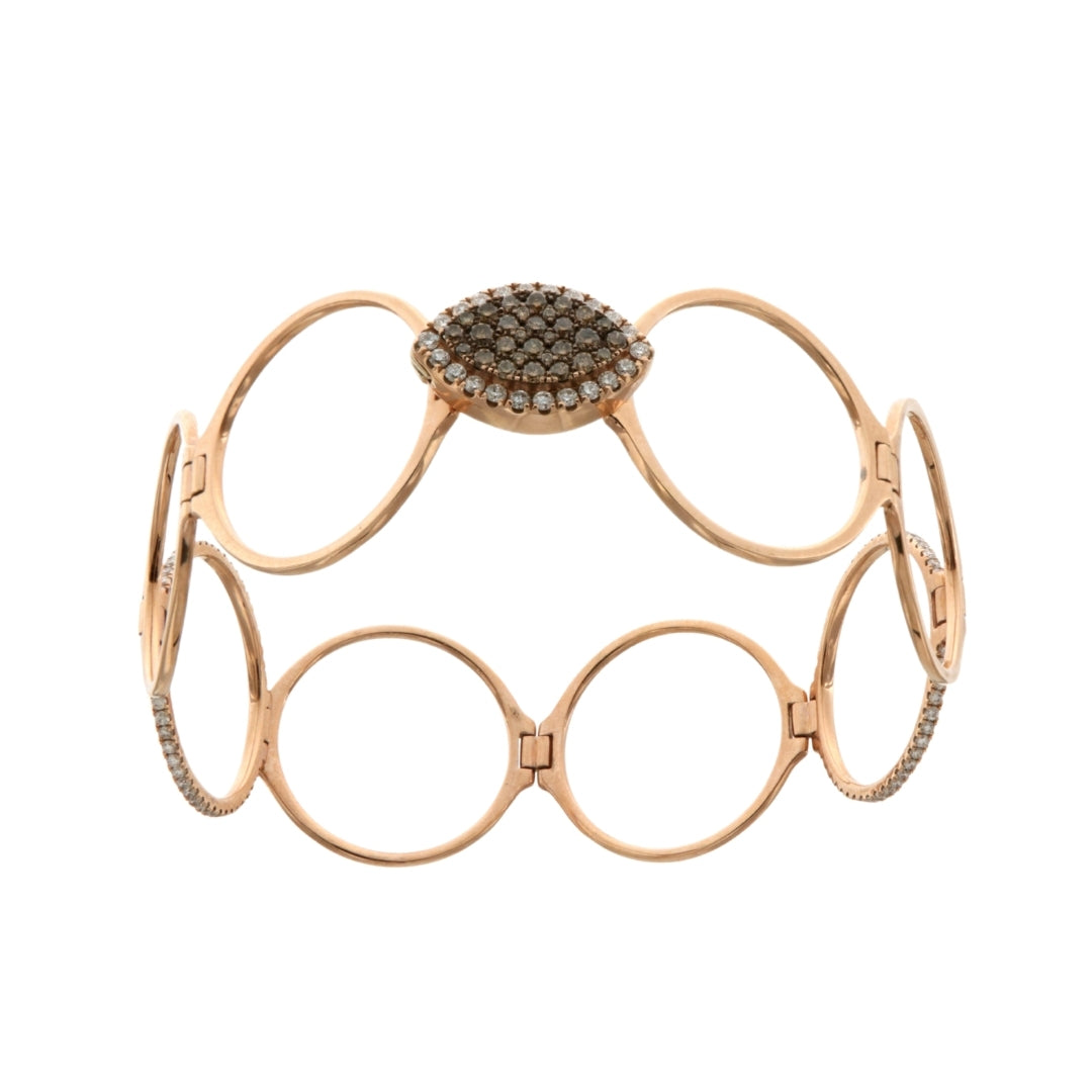Convertible Brown Diamond Ring to Bangle in Rose Gold