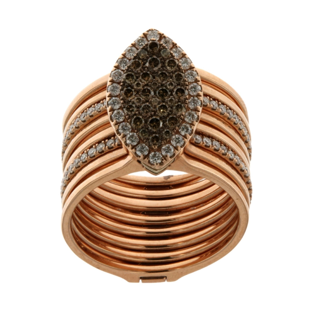Convertible Brown Diamond Ring to Bangle in Rose Gold
