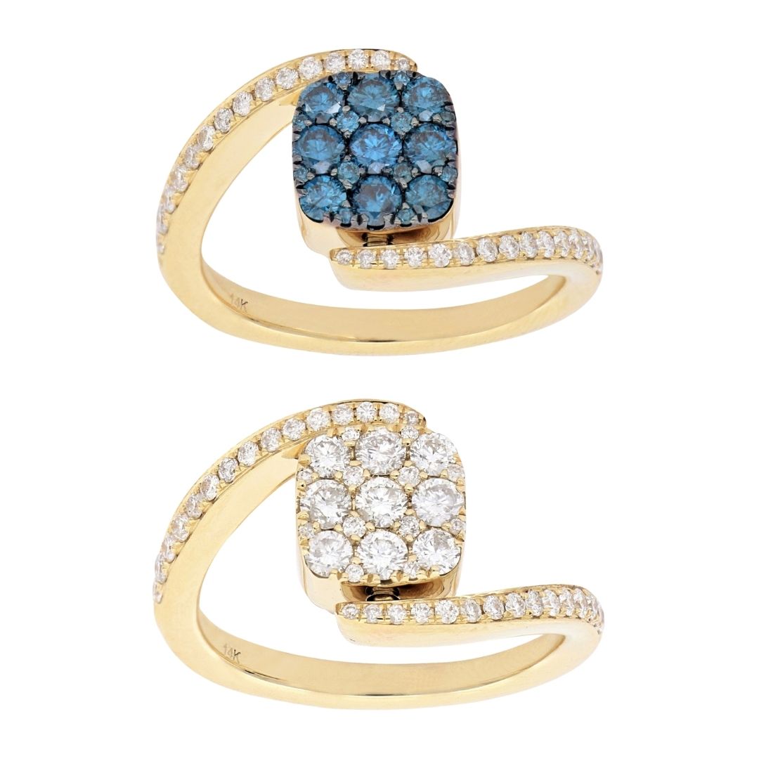 Blue Diamond Ring (Blue Diamond 0.52 cts. White Diamond 0.76 cts.)