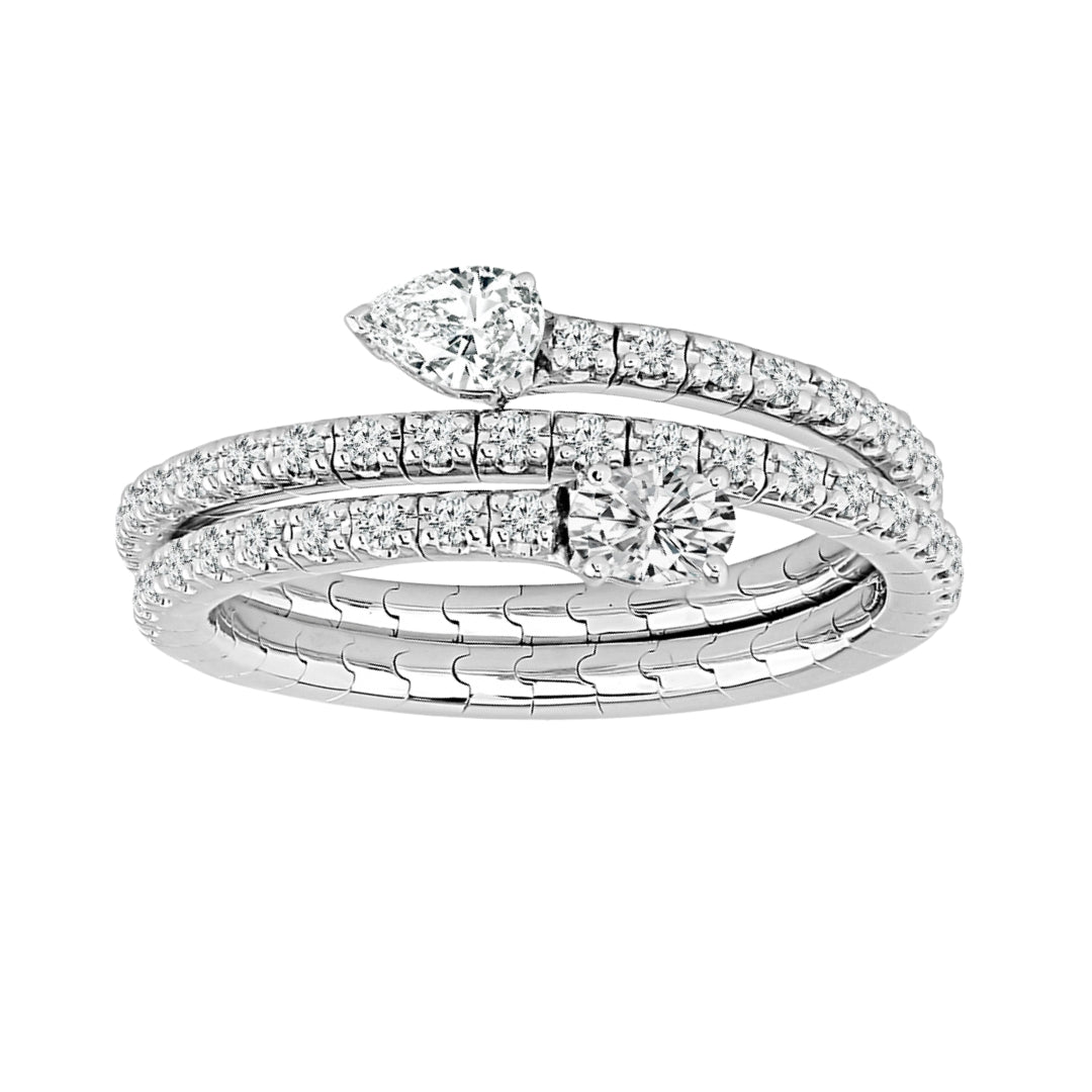 White Diamond Flexi Ring (White Diamond 0.16 cts. White Diamond 0.16 cts. White Diamond 0.22 cts.)