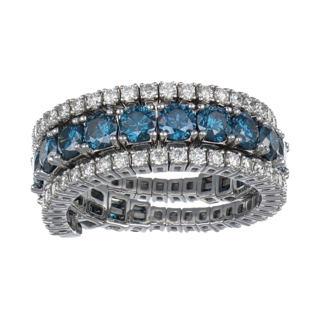 Blue Diamond Flexi Ring (Blue Diamond 2.76 cts. White Diamond 0.92