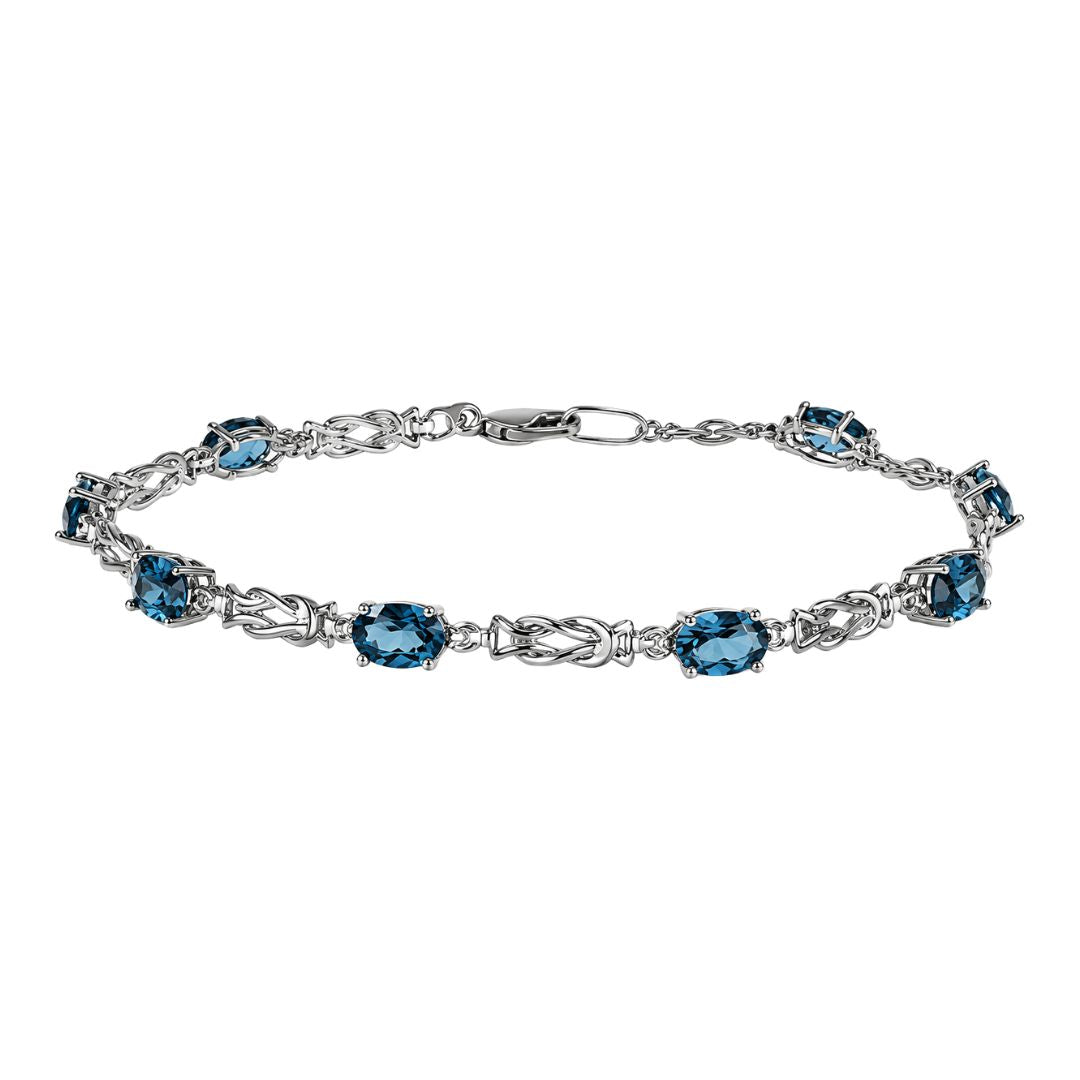 London Blue Bracelet (London Blue Topaz 4.4 cts. White Diamond 0.08 cts.)