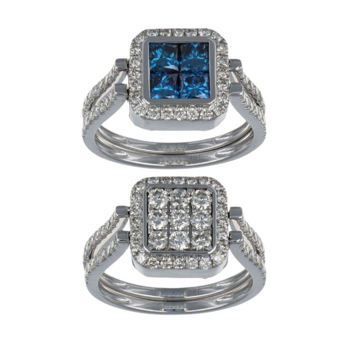 Blue Diamond Ring (Blue Diamond 1 cts. White Diamond 1.35 cts.)