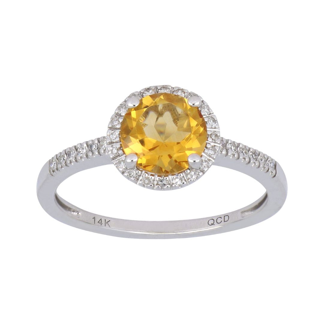 Citrine Ring  (Citrine 1.21 cts. White Diamond 0.12 cts.)