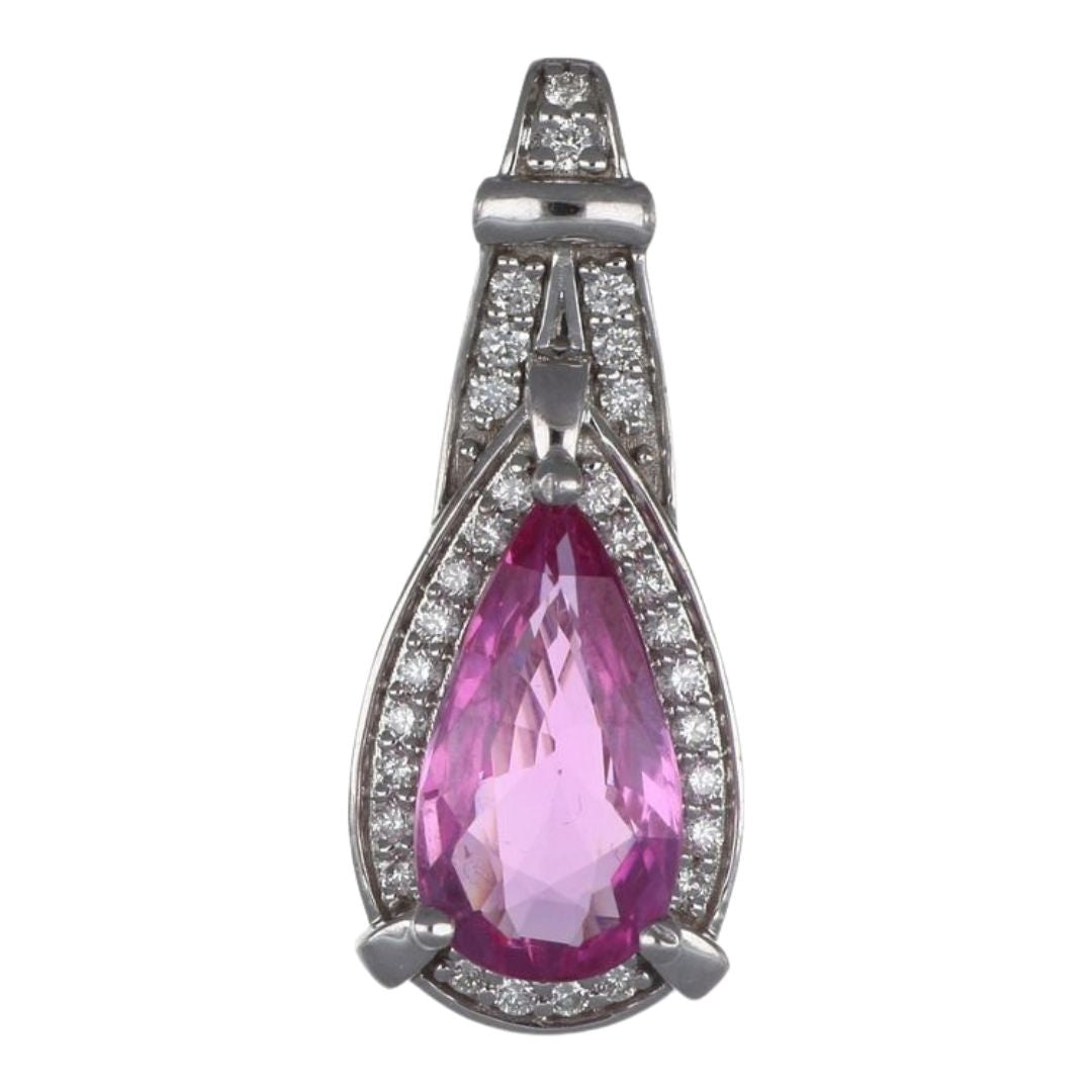 Pink Sapphire Pendant (Pink Sapphire 2.41 cts. White Diamond 0.26 cts.)