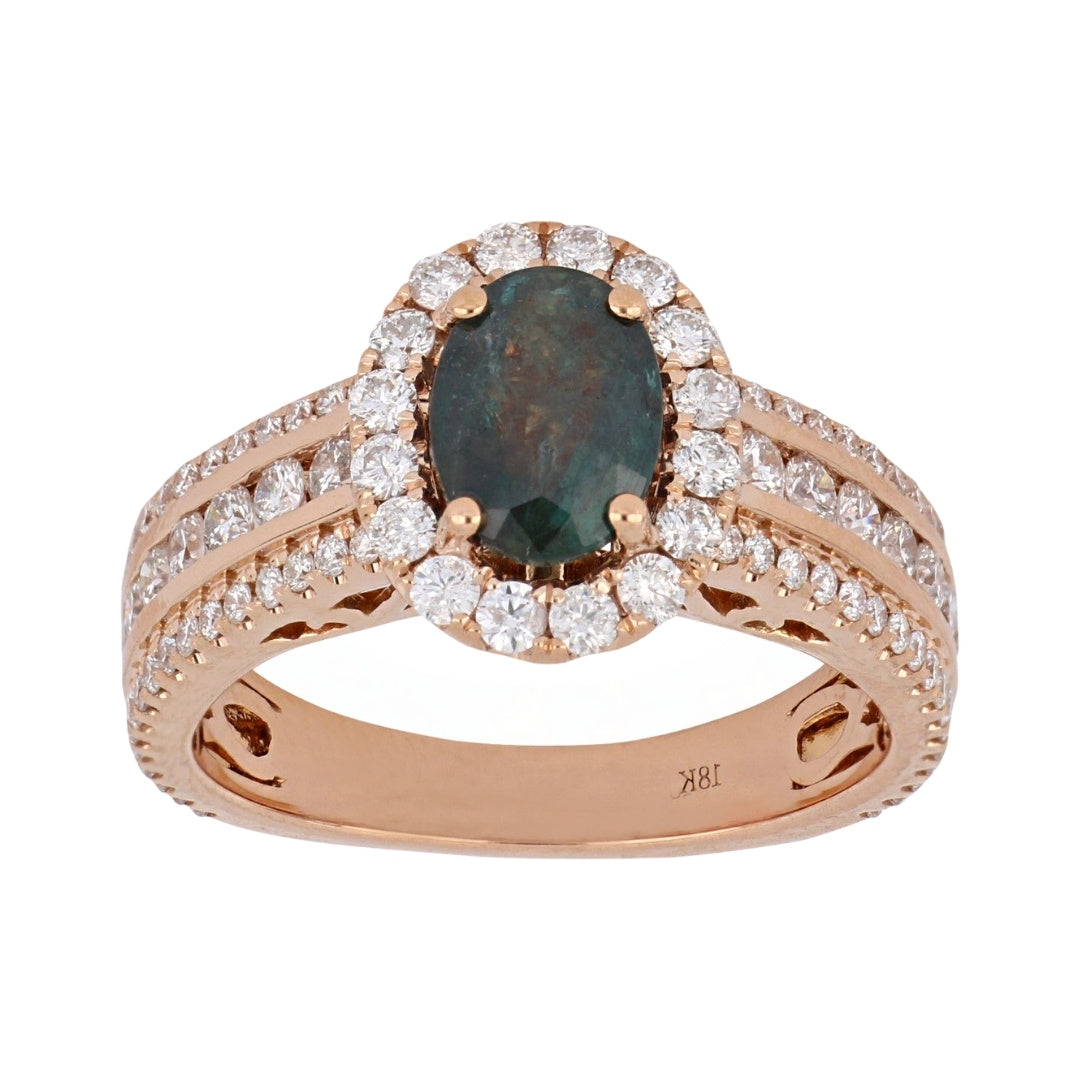 Alexandrite Ring (Alexandrite 1.24 cts. White Diamond 1.18 cts.)