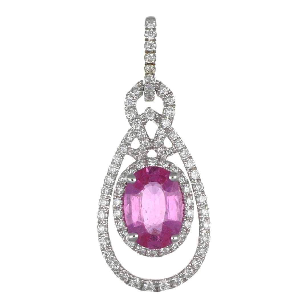 Pink Sapphire Pendant (Pink Sapphire 1.32 cts. White Diamond 0.37 cts.)