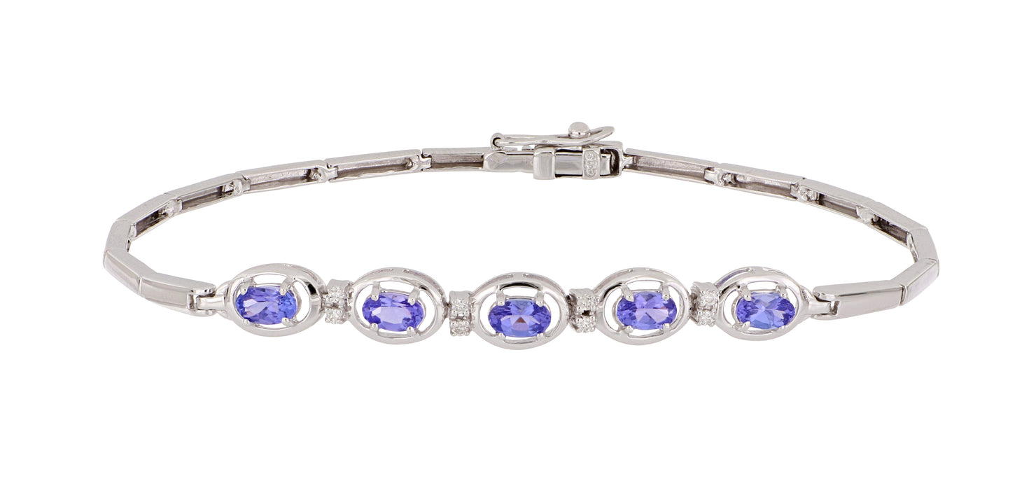 Tanzanite Ladies Bracelet (Tanzanite 1.42 cts. White Diamond 0.08 cts)