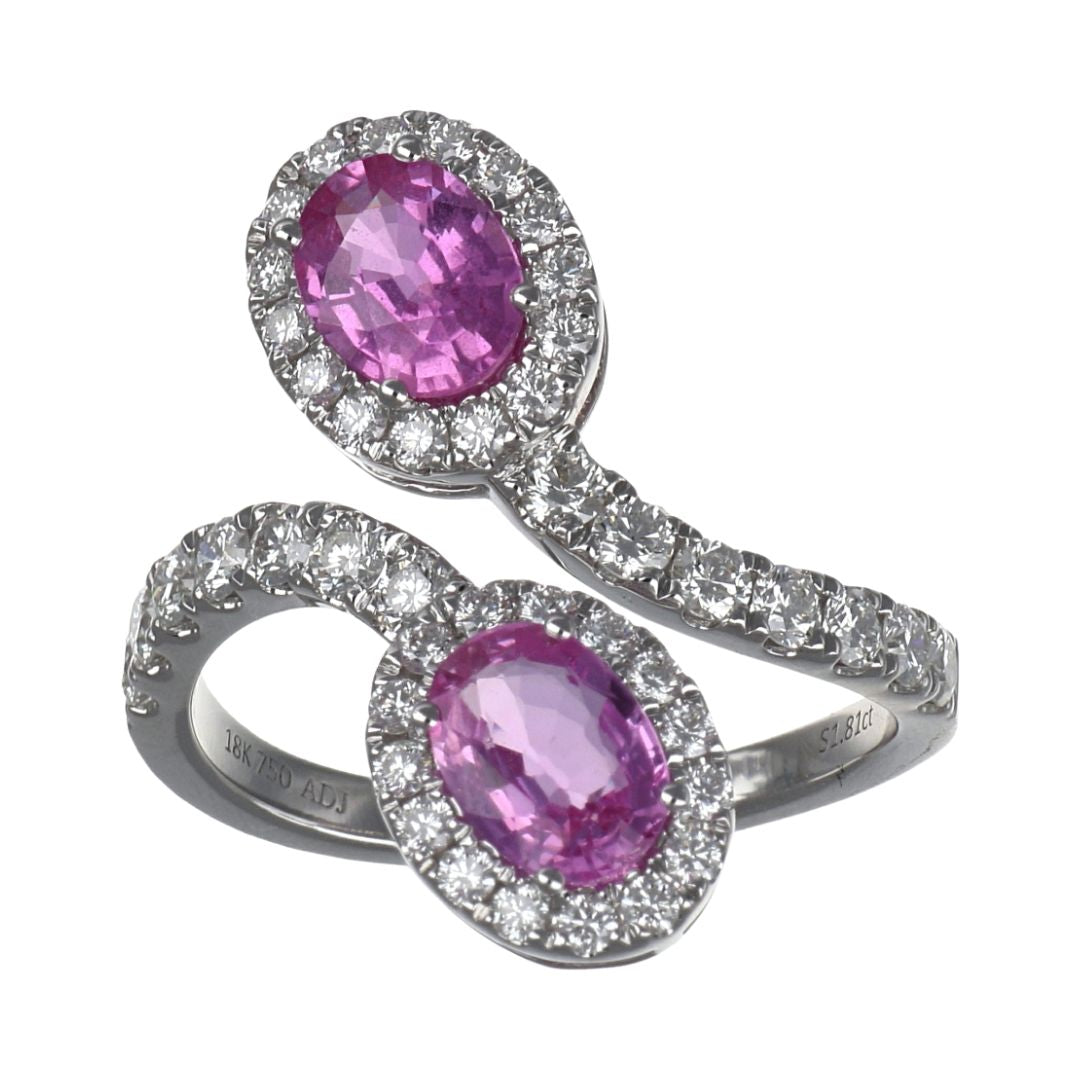 Pink Sapphire Ring (Pink Sapphire 1.81 cts. White Diamond 0.83 cts.)