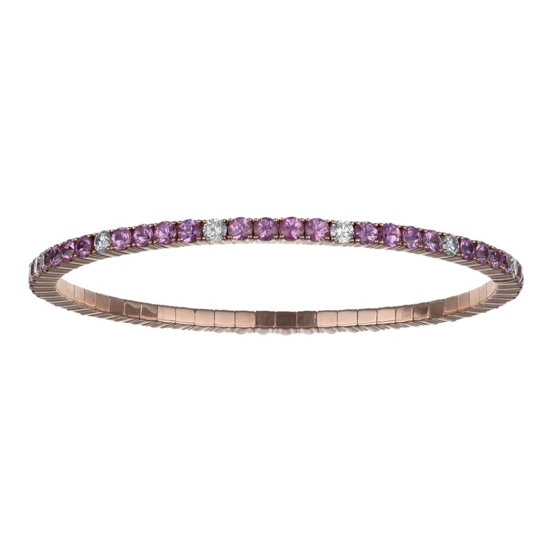 Pink Sapphire Bangle (Pink Sapphire 7.01 cts. White Diamond 1.31 cts.)