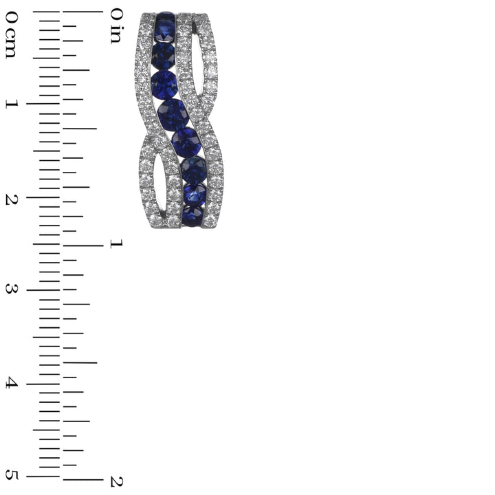 Blue Sapphire Pendant (Blue Sapphire 1.21 cts. White Diamond 0.68 cts.)