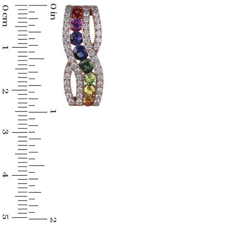 Multi-Color Sapphire Pendant (Multi-Color Sapphire 1.05 cts. White Diamond 0.68 cts.)