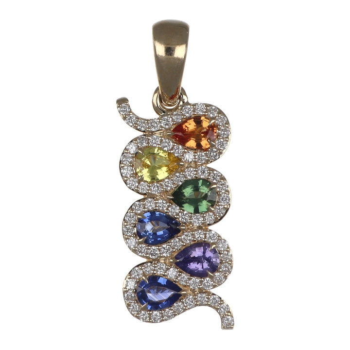 Multi-Color Sapphire Pendant (Multi-Color Sapphire 0.93 cts. White Diamond 0.35 cts.)