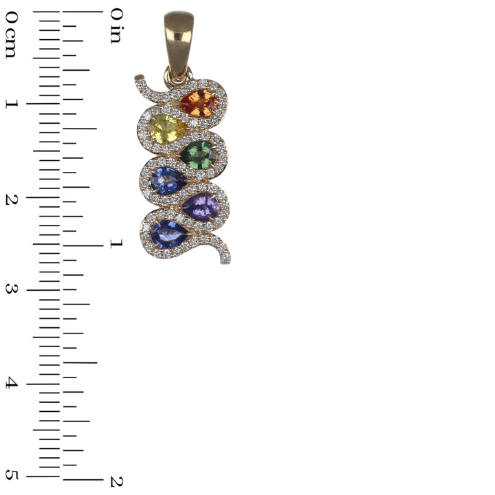 Multi-Color Sapphire Pendant (Multi-Color Sapphire 0.93 cts. White Diamond 0.35 cts.)