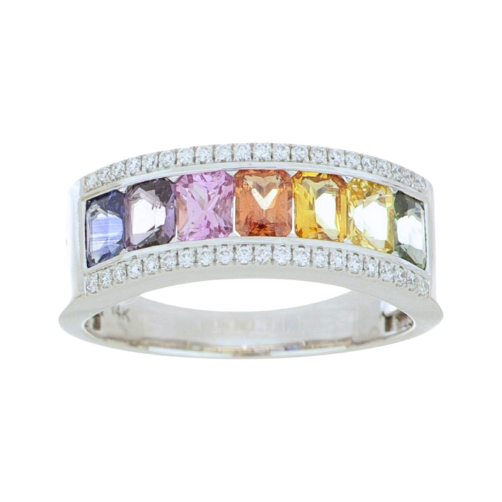Multi-Color Sapphire Ring (Multi-Color Sapphire 1.61 cts. White Diamond 0.15 cts.)