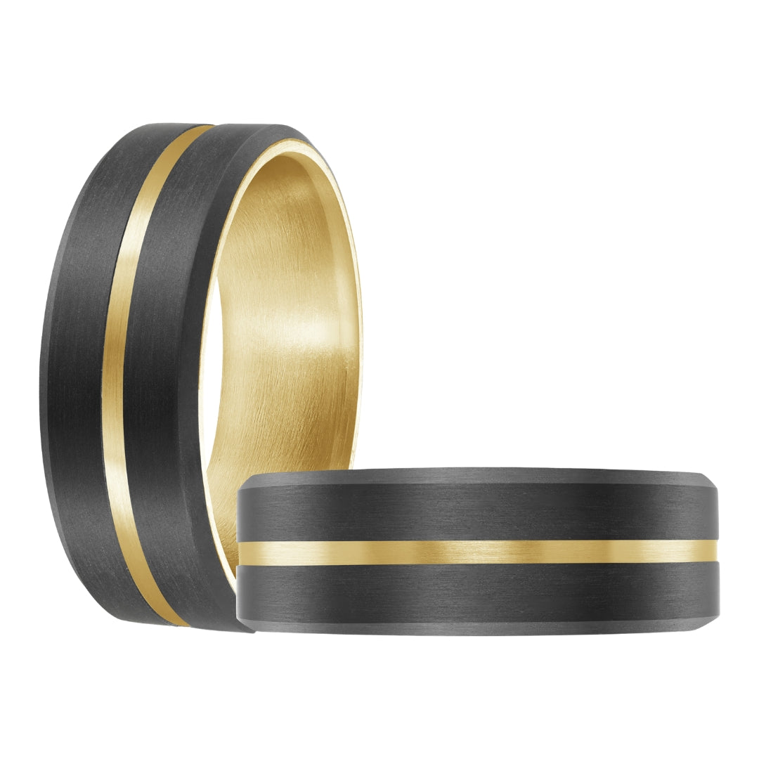 Carbon Fiber and Yellow Gold Men&