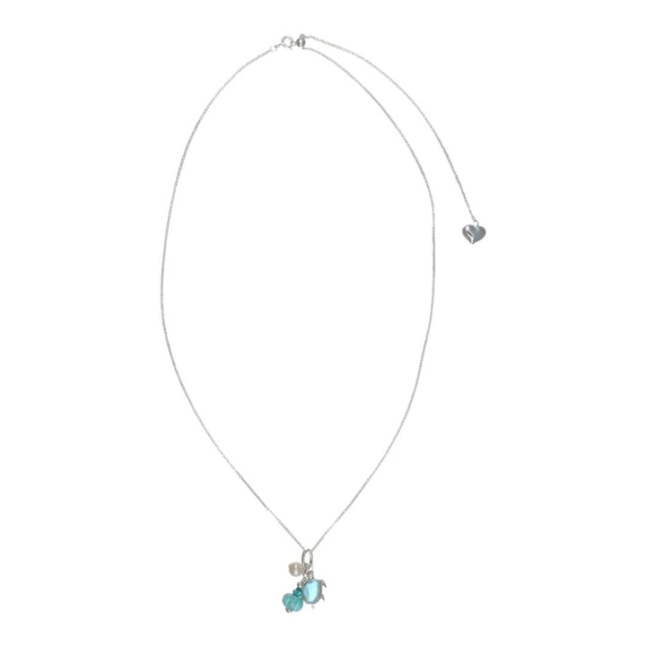 Sterling Silver Turtle Murano Glass Necklace