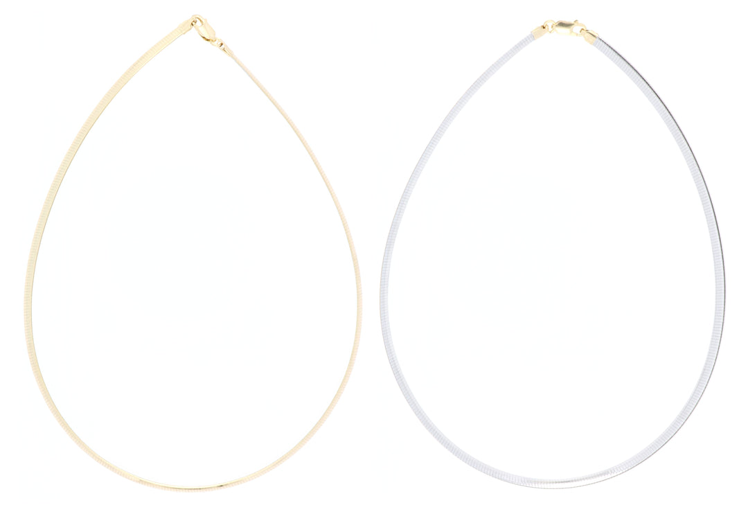 18" Discover Omega Reversible Necklace (Sterling Silver with Gold Plating)