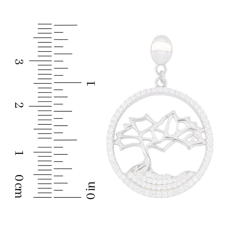 Sterling Silver Aruba Divi Tree Pendant – “One Happy Island” Design with CZ