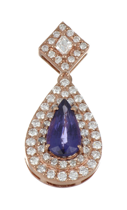 Purple Sapphire Ladies Pendant (Purple Sapphire 1.94 cts. White Diamond 0.87 cts.)