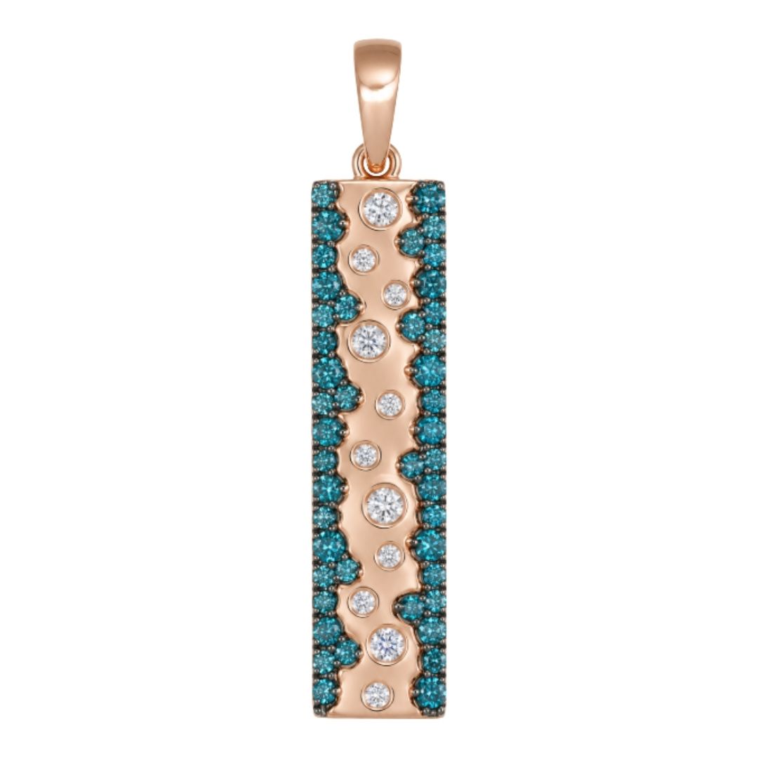 Blue Diamond Pendant (Blue Diamond 0.4 cts. White Diamond 0.1 cts.)