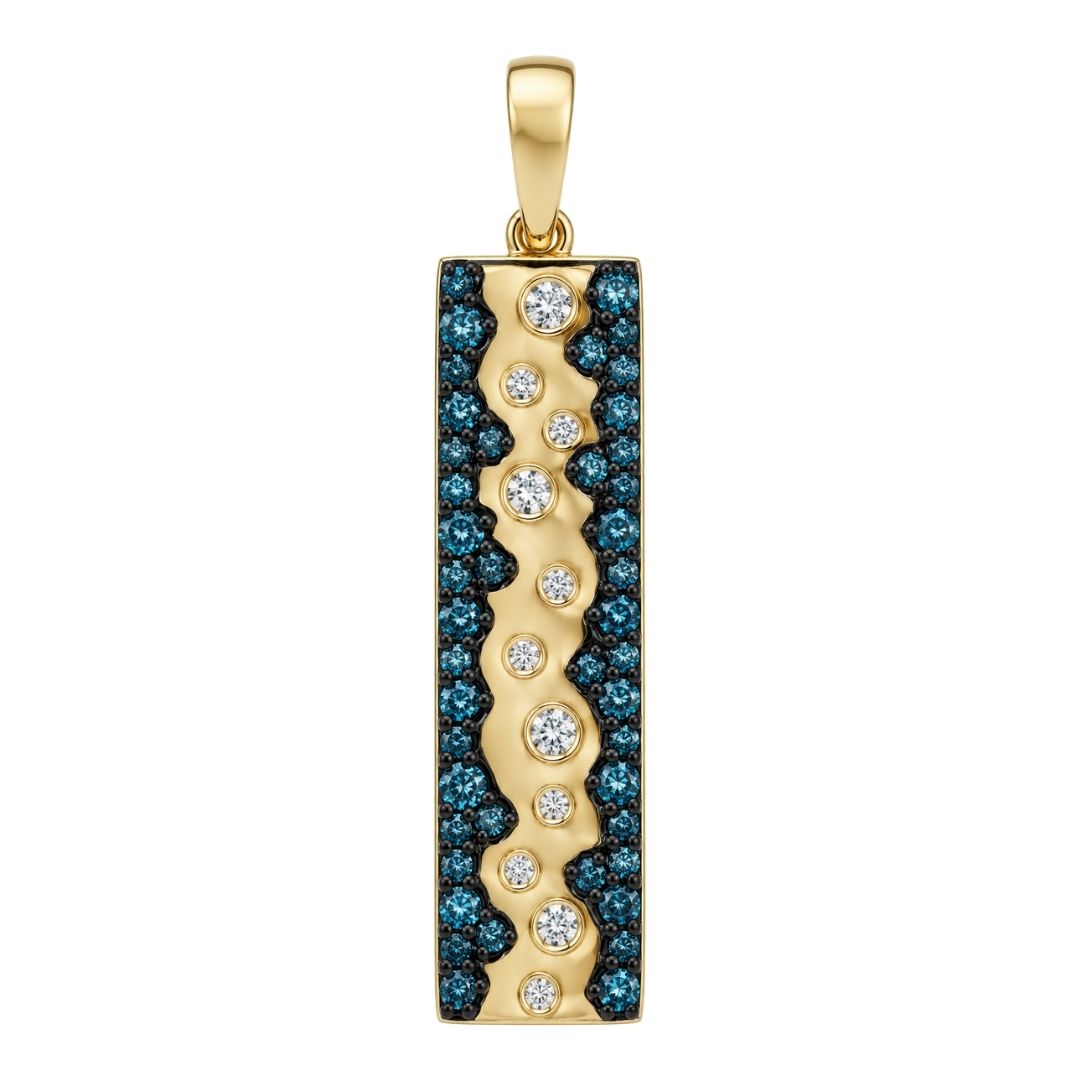 Blue Diamond Pendant (Blue Diamond 0.4 cts. White Diamond 0.1 cts.)
