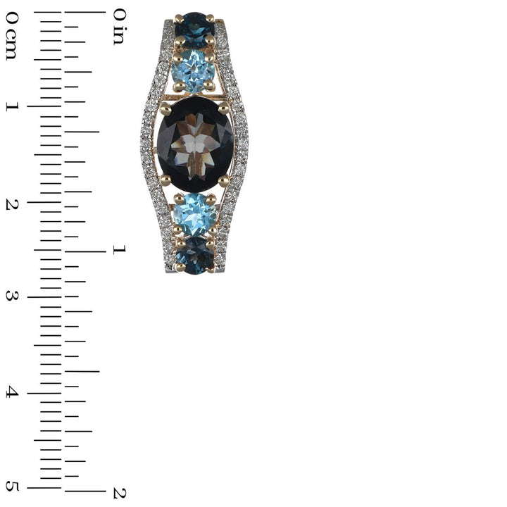 Blue Topaz Pendant (Blue Topaz 3.75 cts. White Diamond 0.32 cts.)