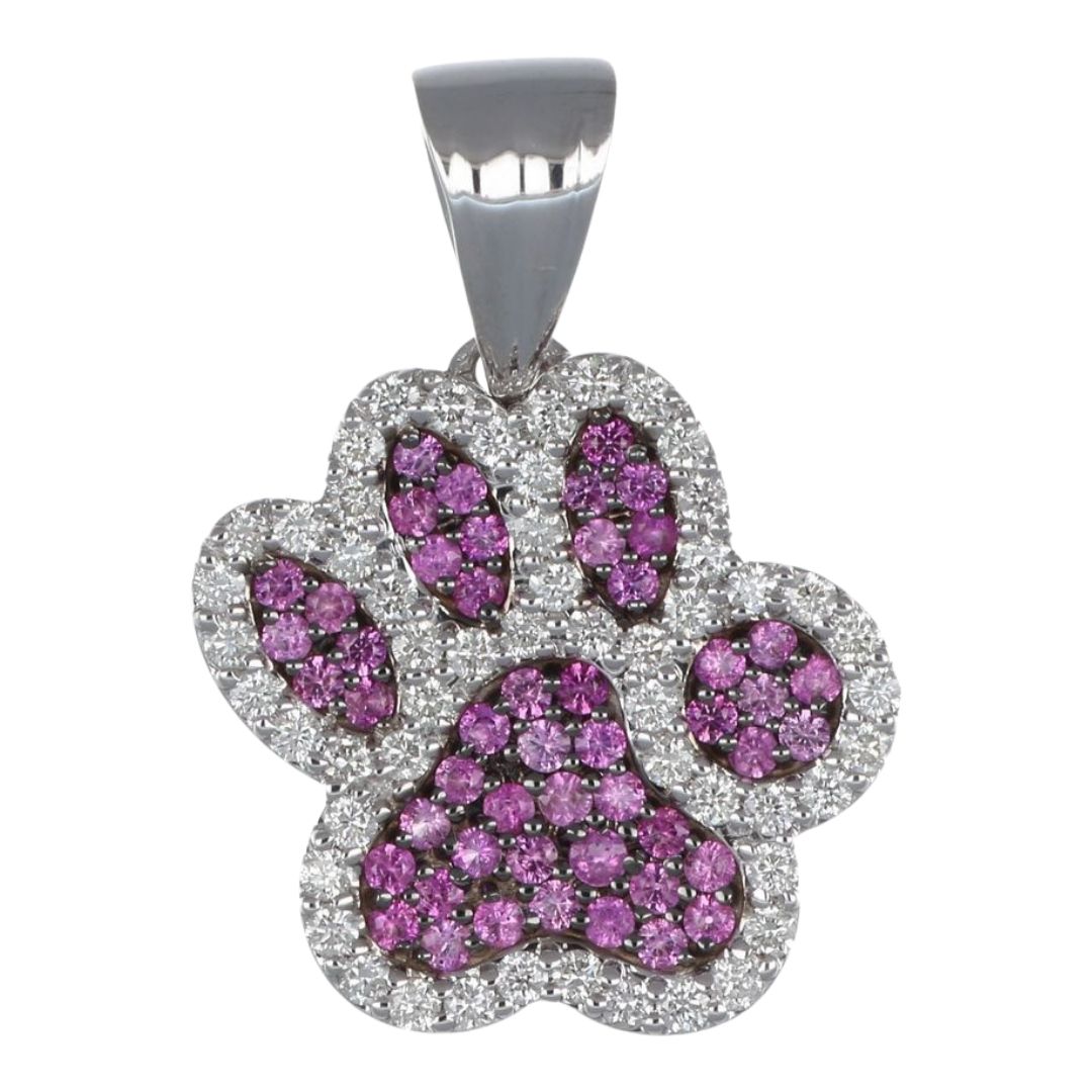 Pink Sapphire Pendant (Pink Sapphire 0.53 cts. White Diamond 0.45 cts.)