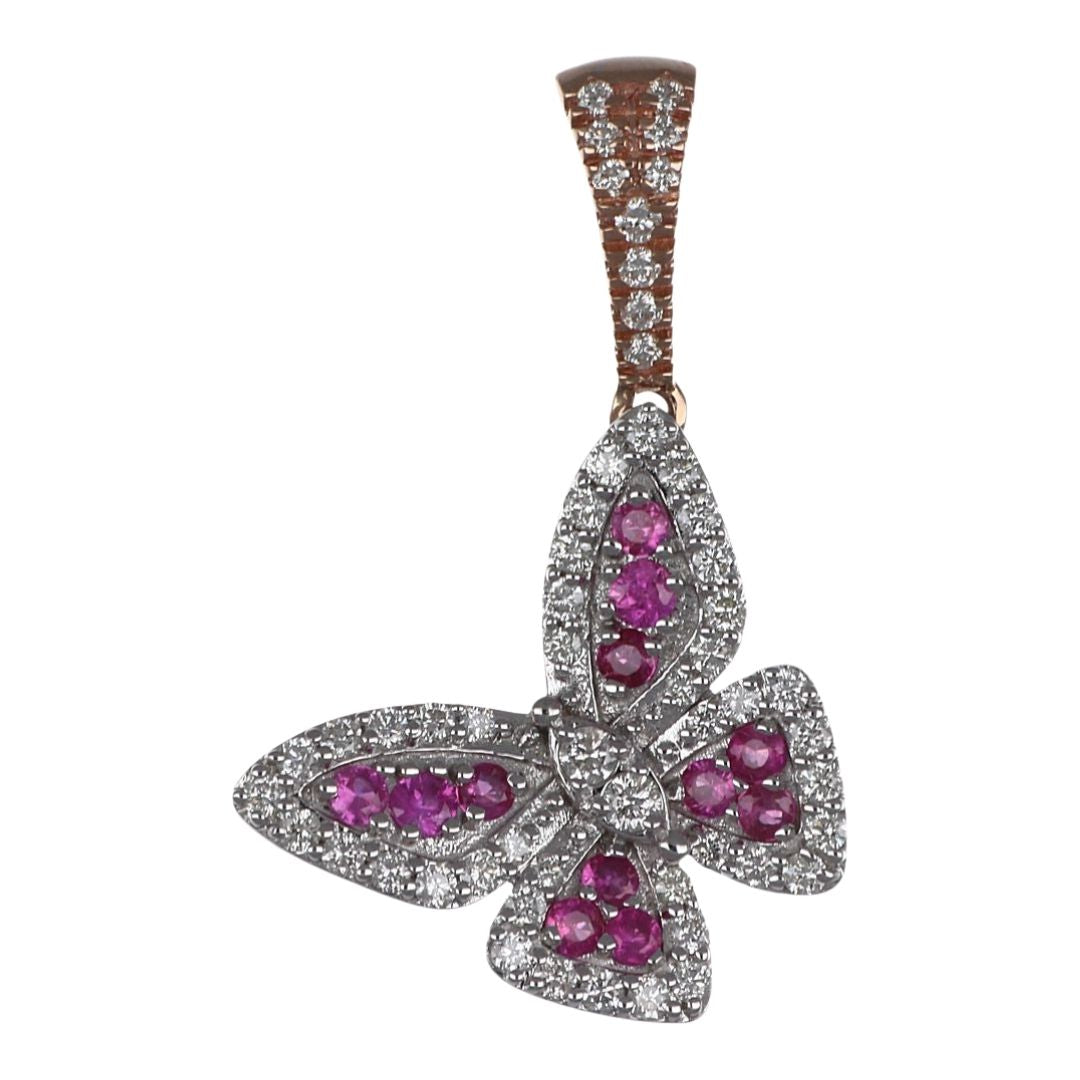Pink Sapphire Pendant (Pink Sapphire 0.39 cts. White Diamond 0.56 cts. )