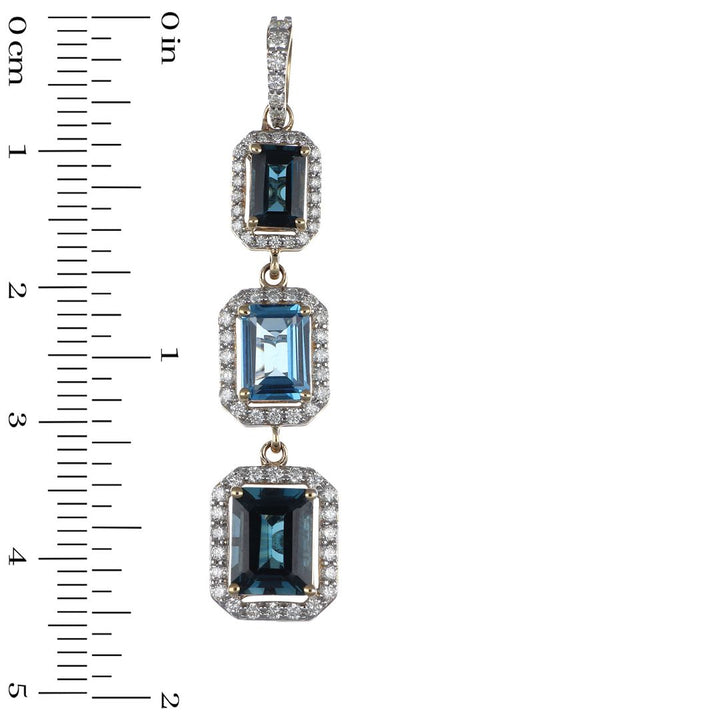 Blue Topaz Pendant (London Blue Topaz 2.61 cts. Swiss Blue Topaz 1.19 cts. White Diamond 0.48 cts.)