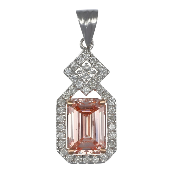 GROWNIQUE Pink Diamond Pendant (Lab Grown Pink Diamond 2.55 cts. White Diamond 0.39 cts.)