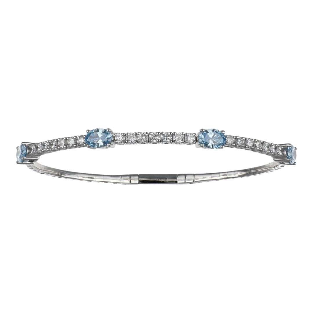 GROWNIQUE Blue Diamond Flexi Bangle (Lab Grown Blue Diamond 2.06 cts. Lab Grown White Diamond 1.34 cts.)