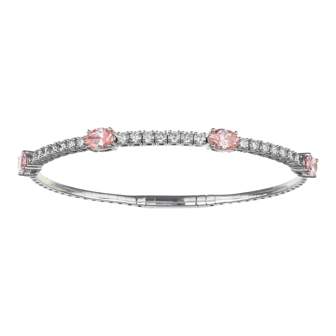 GROWNIQUE Pink Diamond Bangle (Lab Grown Pink Diamond 2.12 cts. Lab Grown White Diamond 1.32 cts. )
