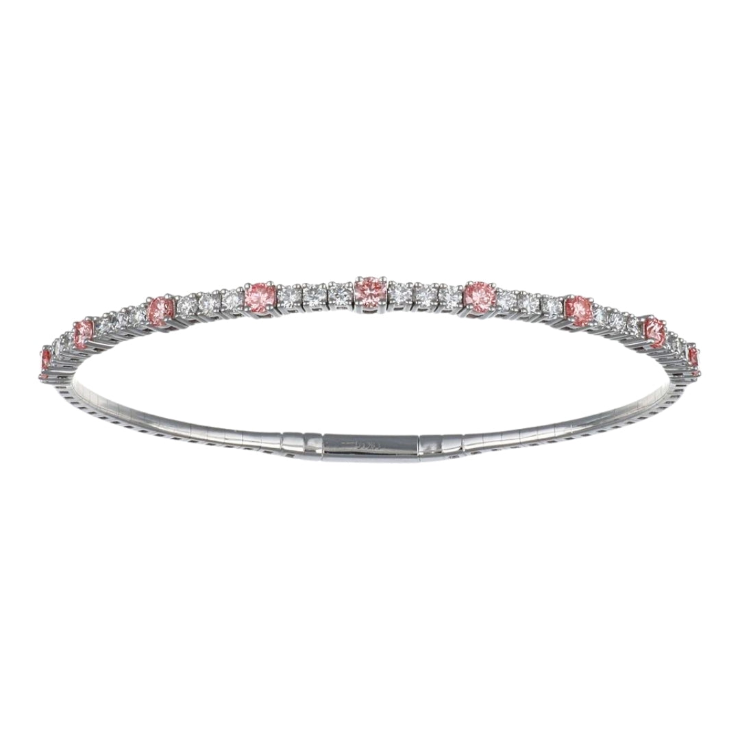 GROWNIQUE Pink Diamond Flexi Bangle (Lab Grown Pink Diamond 0.81 cts. Lab Grown White Diamond 1.07 cts.)