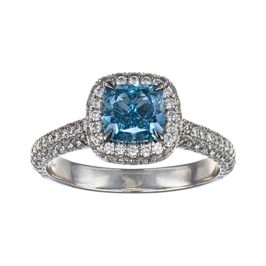 GROWNIQUE Blue Diamond Ring (Lab Grown Blue Diamond 1.52 cts. Lab Grown White Diamond 0.81 cts.)