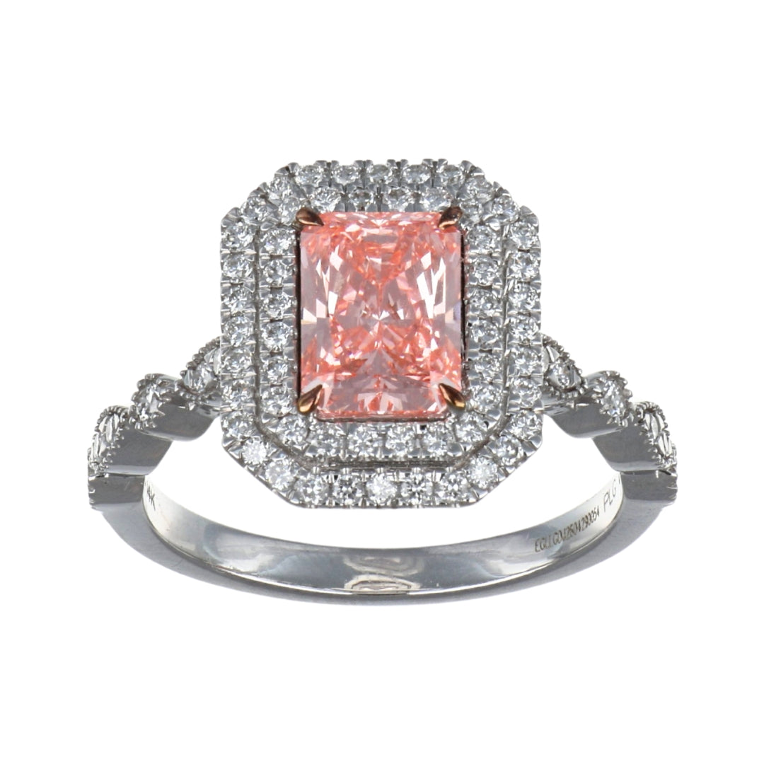 GROWNIQUE Pink Diamond Ring (Pink Diamond 1.52 cts. Lab Grown White Diamond 0.5 cts.)