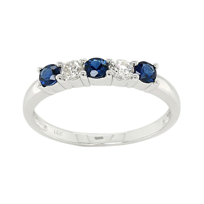 Blue Sapphire Ring (Blue Sapphire 0.4 cts. White Diamond 0.2 cts.)