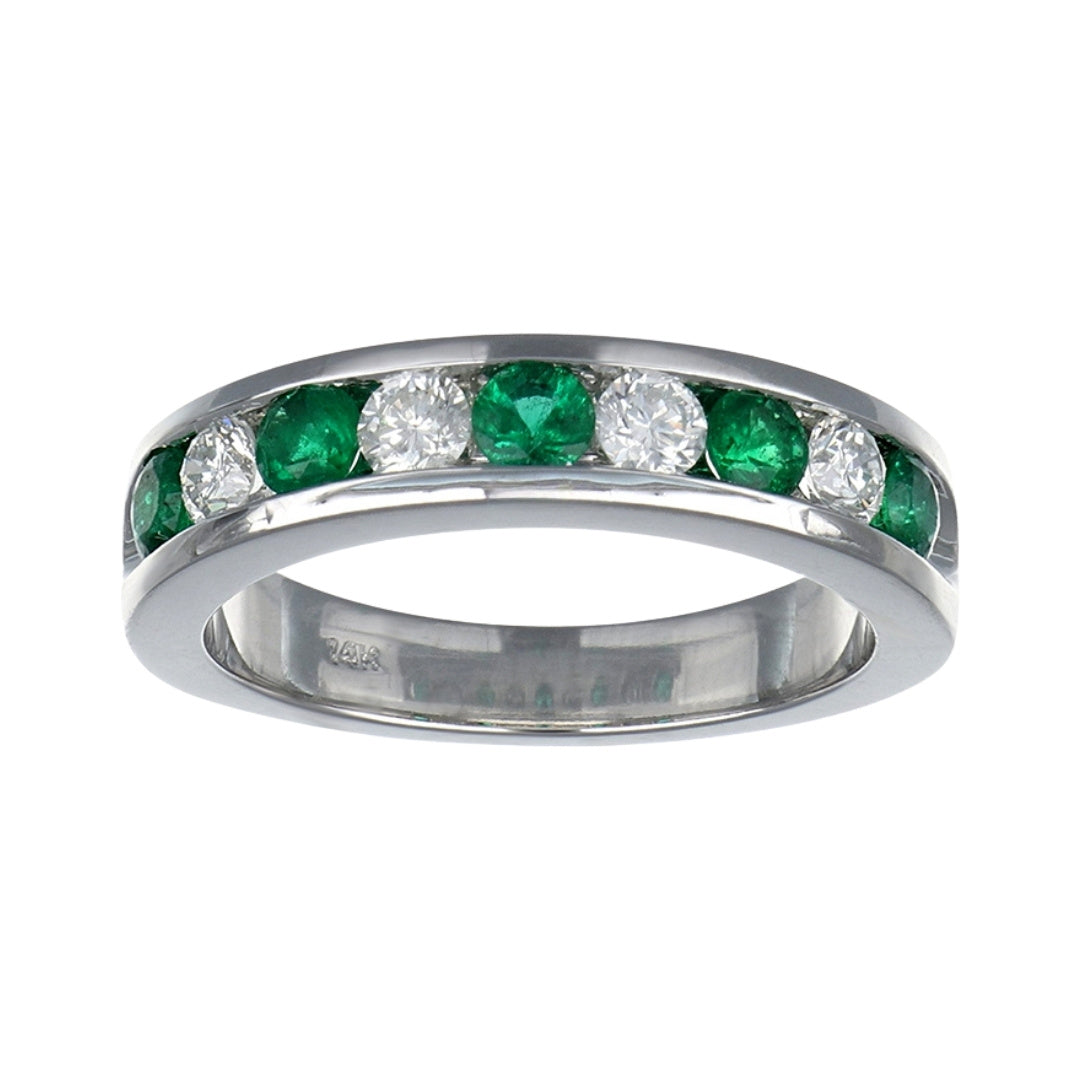 Emerald Ring (Emerald 0.57 cts. White Diamond 0.5 cts.)
