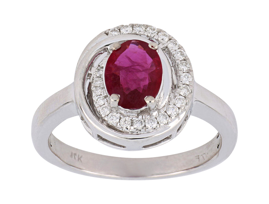 Ruby Ladies Ring (Ruby 0.95 cts. White Diamond 0.17 cts.)
