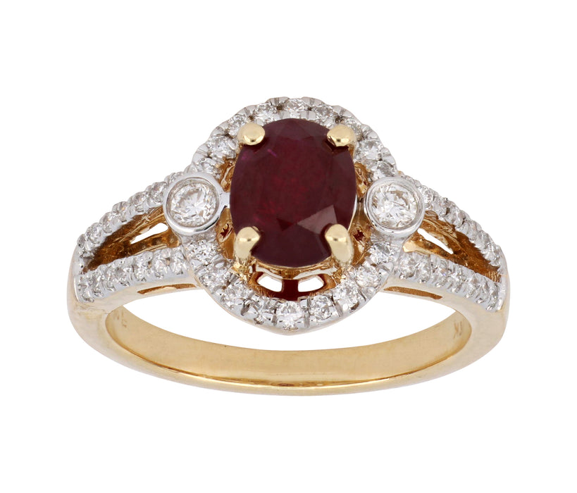 Ruby Ladies Ring (Ruby 1.59 cts. White Diamond 0.4 cts.)